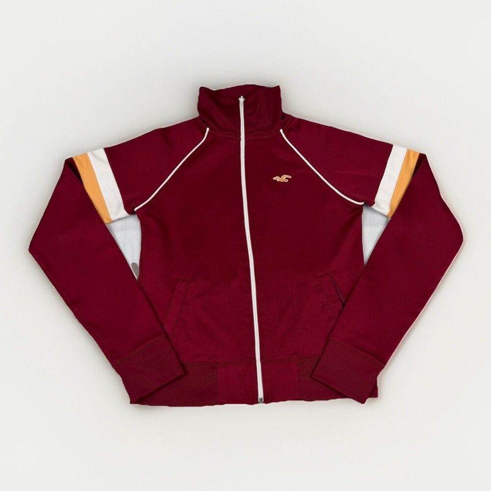 Vintage Y2K Hollister Track Jacket Womens Medium Raglan Full Zip Mock Neck Retro